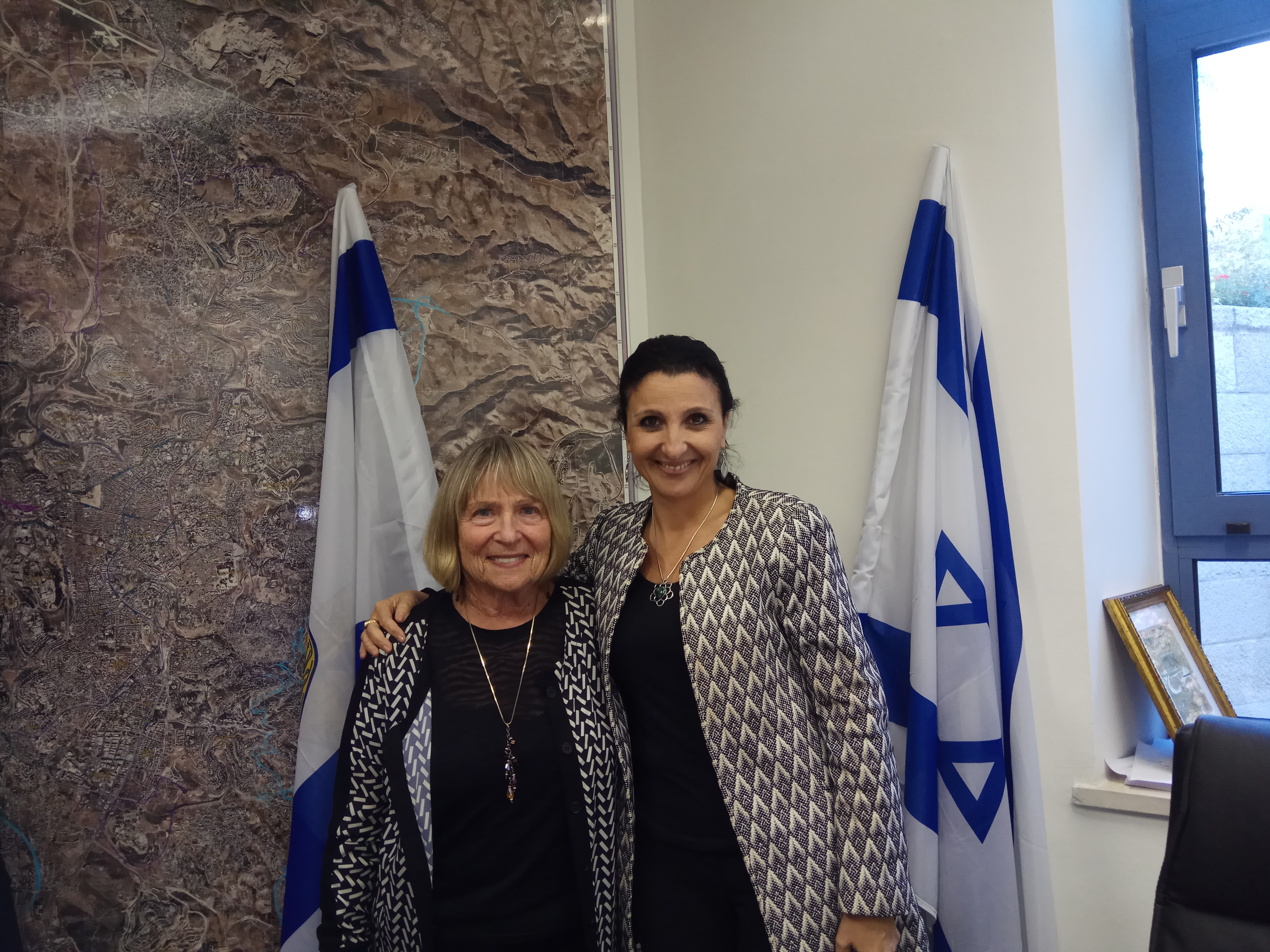 Dr. Joan Lurie Goldberg with Fleur Hassan-Nachum, Deputy Mayor of Jerusalem